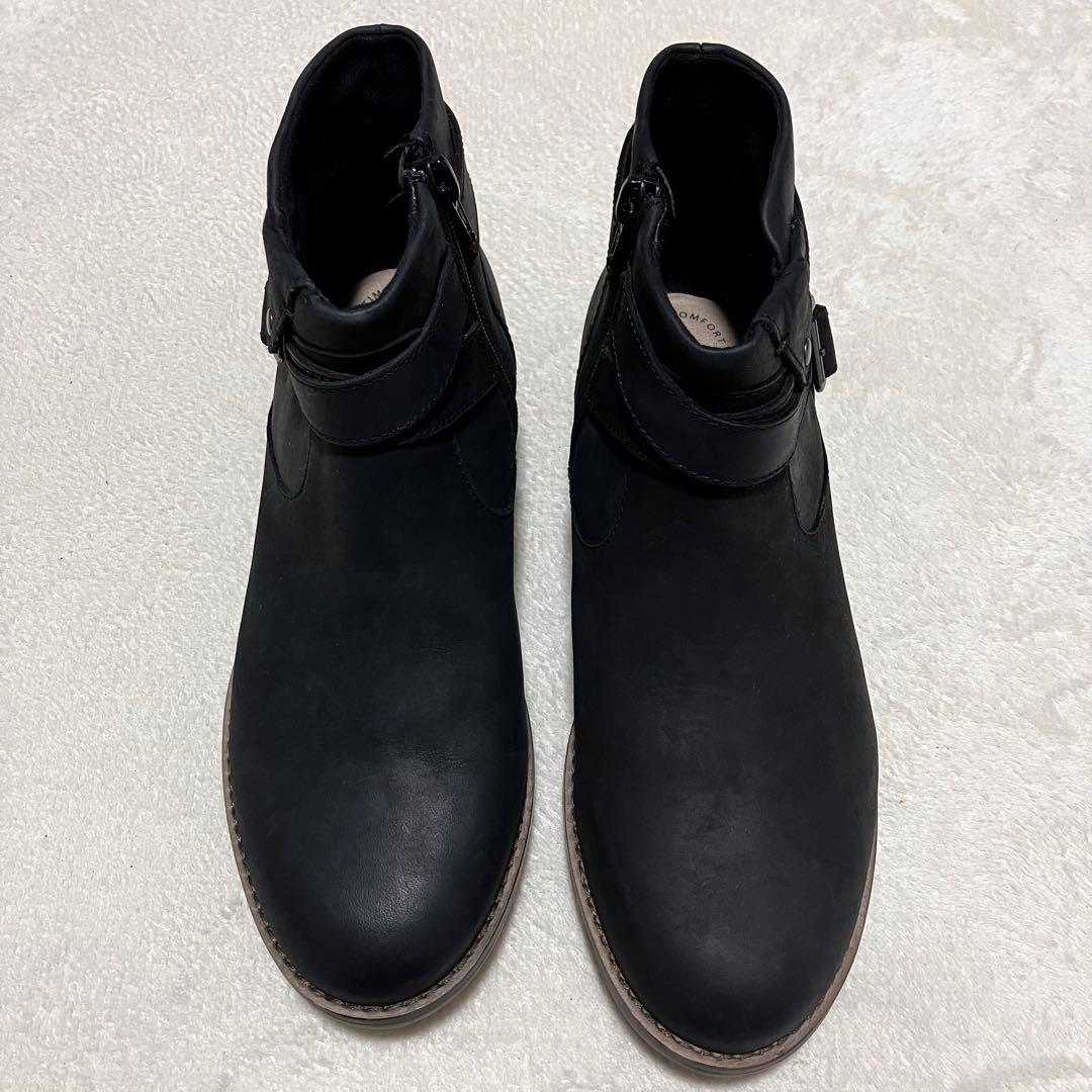 美品✨クラークス カムジン レザーショートブーツ サイドジップ コンフォート