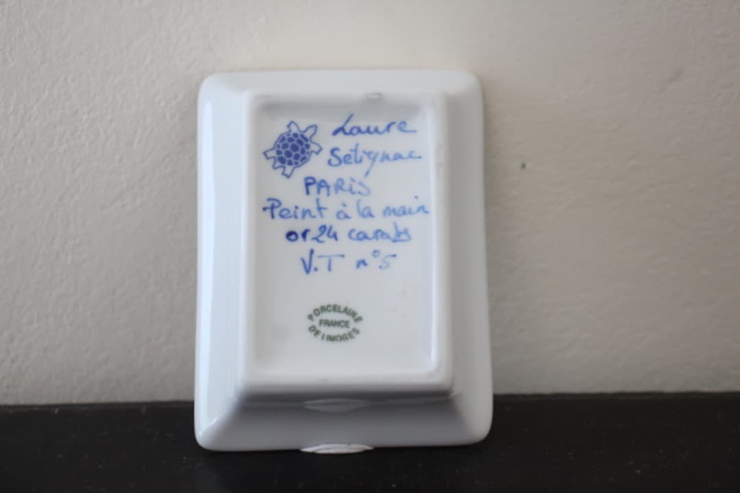 ロールセリニャック　リモージュ　エンパイヤコレクション　金彩葉柄　小皿　スクエア