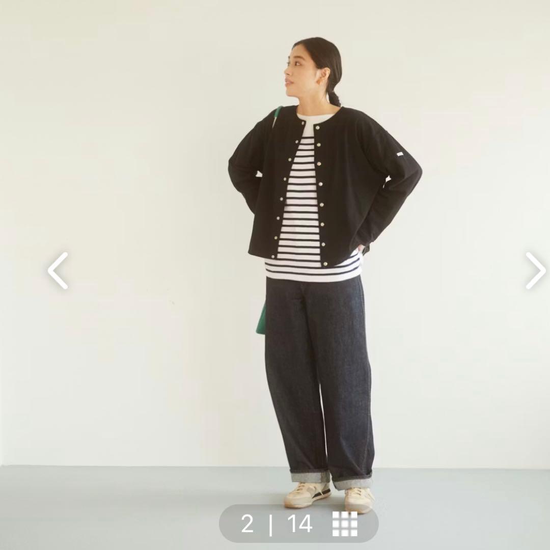 【美品】ORCIVAL / オーシバル / クルーネックカーディガン　ブラック