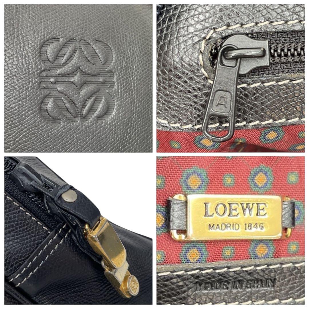 【極美品】ロエベ　ビジネスバッグ　アナグラム　ブラック　レザー　5128