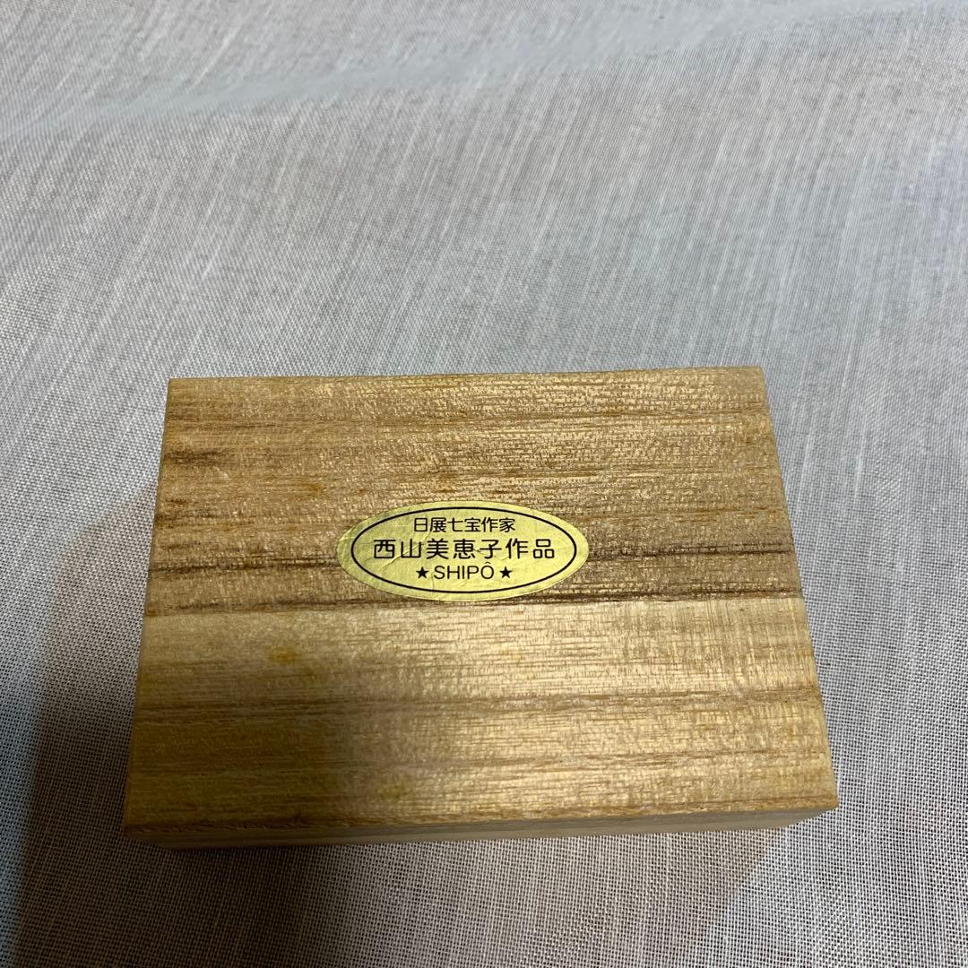 未使用◾️七宝焼ブローチ◾️日展作家 西山美恵子作　ハート型　木製箱付き