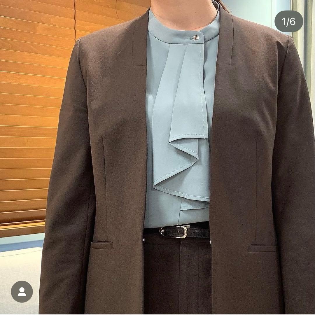 AOKI アオキ　レディース　スーツ　ノーカラー　クロップド　オフィカジ