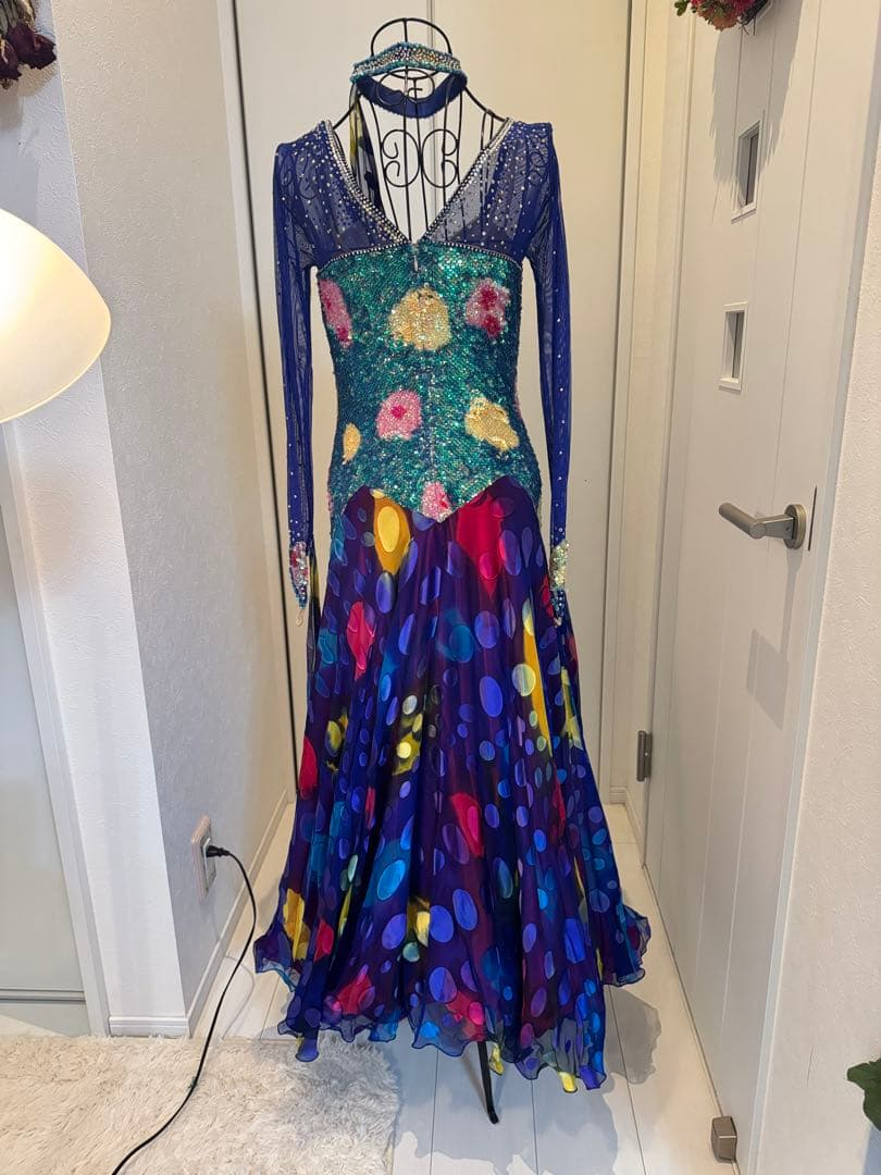 ダンスドレス 青 緑 紫