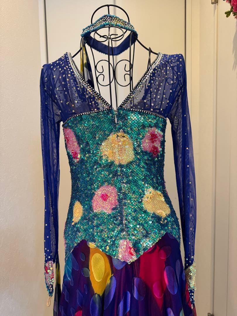 ダンスドレス 青 緑 紫