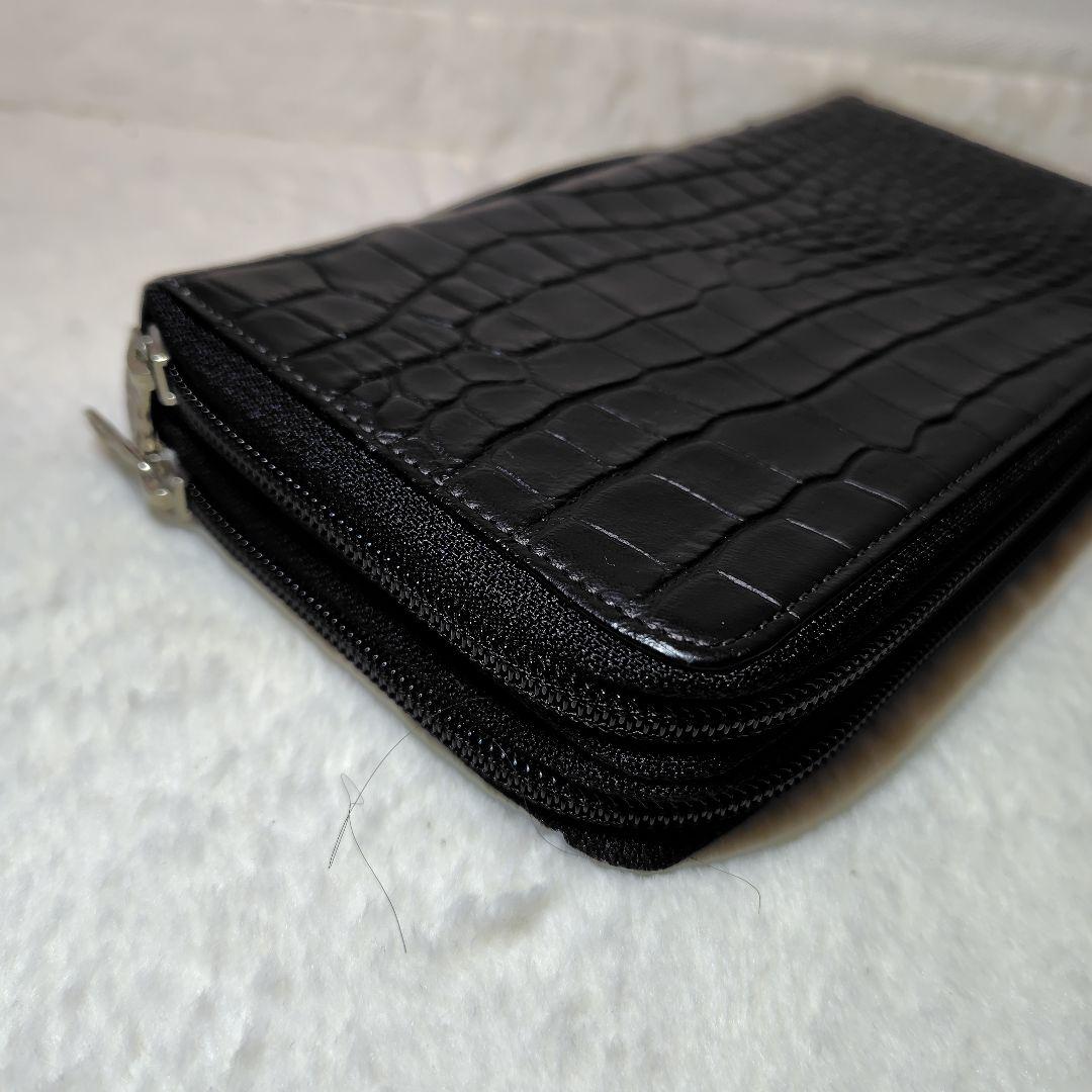 CASTELBAJAC 型押し クロコ 長財布 ダブルジップ オーガナイザー