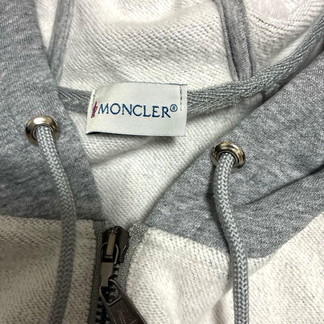 MONCLER モンクレール ダブルロゴ ジップパーカー グレー L相当
