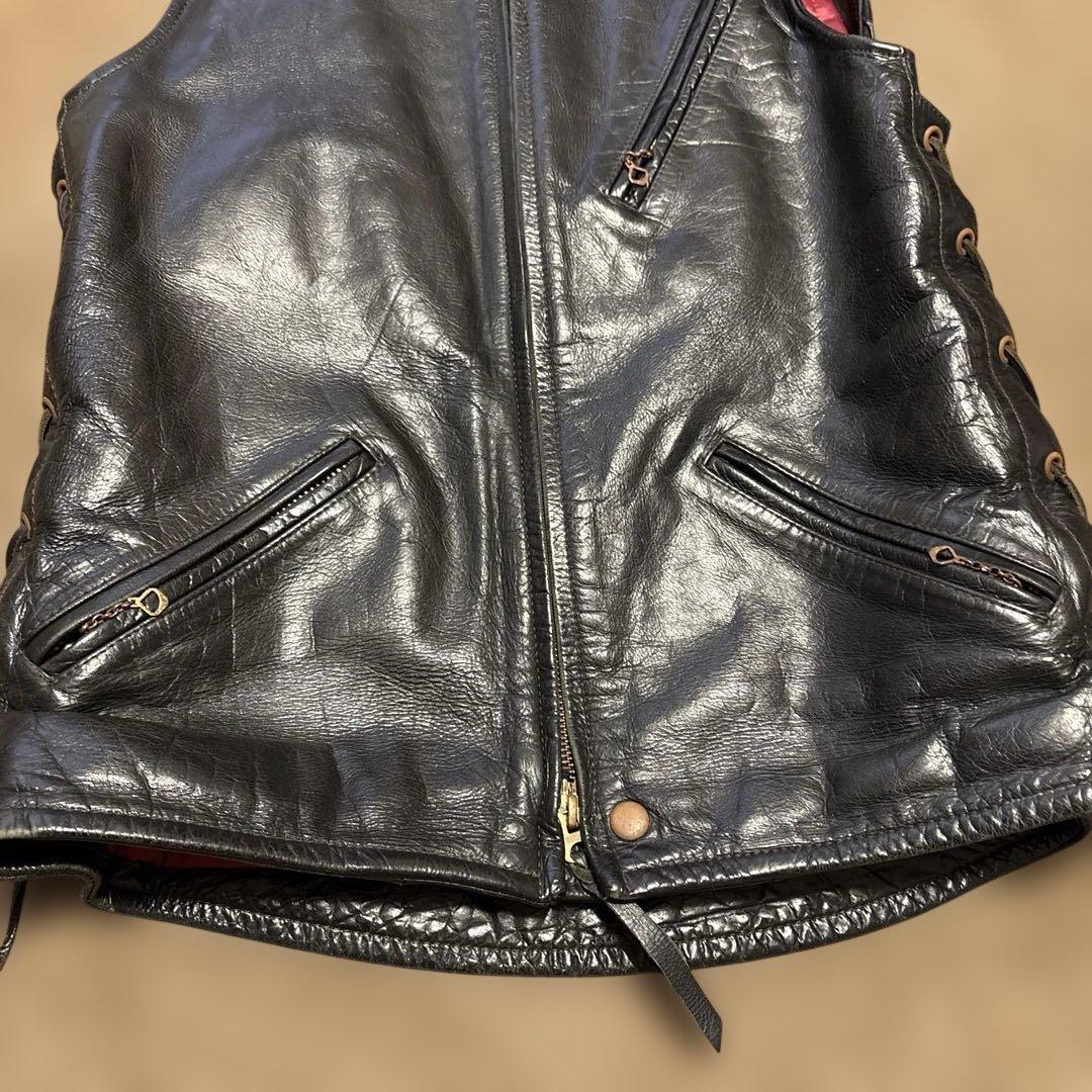 カ*シ様 ジャンク品　36inch ウエストライド　レザーベスト