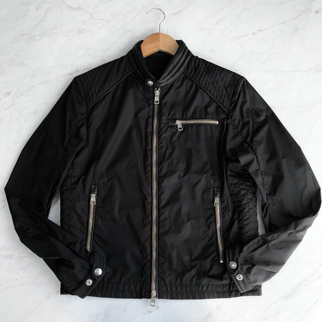 【極美品】MONCLER ナイロンジャケット ライダース レザー マグリア 黒