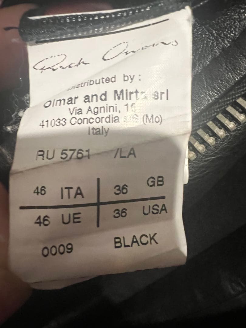 【rick owens】リックオウエンス　レザージャケット　46