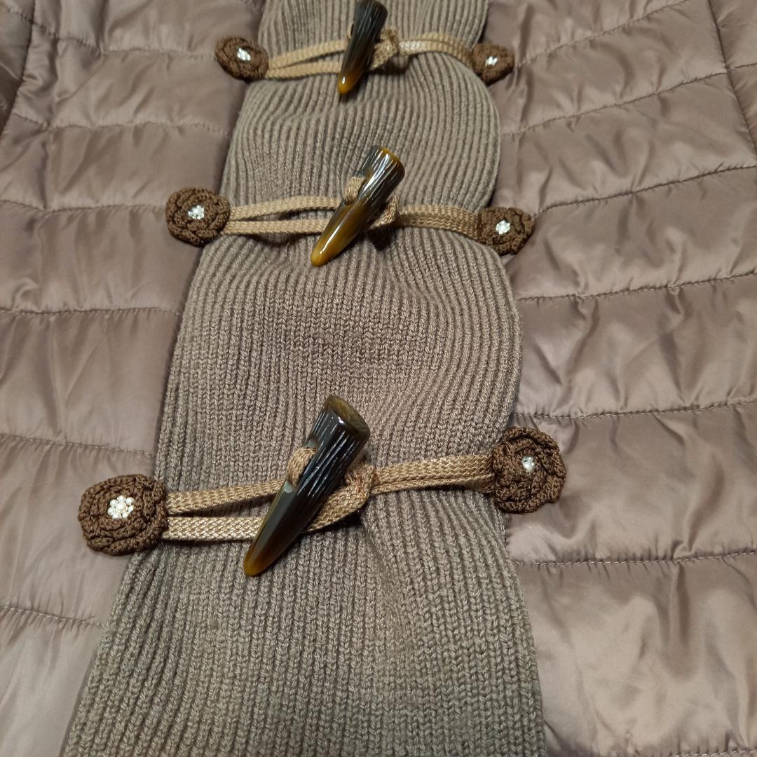 近年✨インゲボルグ 異素材切替 中綿ダッフルコート フード付き カーキブラウン