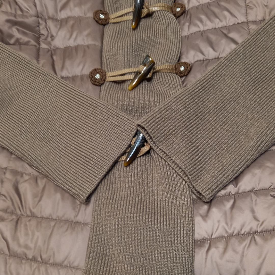 近年✨インゲボルグ 異素材切替 中綿ダッフルコート フード付き カーキブラウン