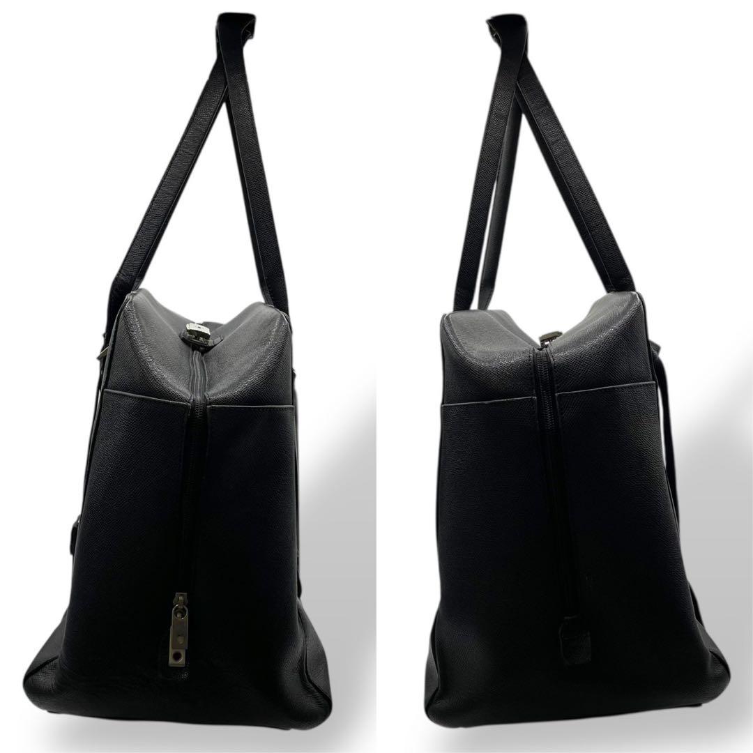 美品　大容量　バリー　ボストンバッグ　トートバッグ　サフィアーノレザー　黒