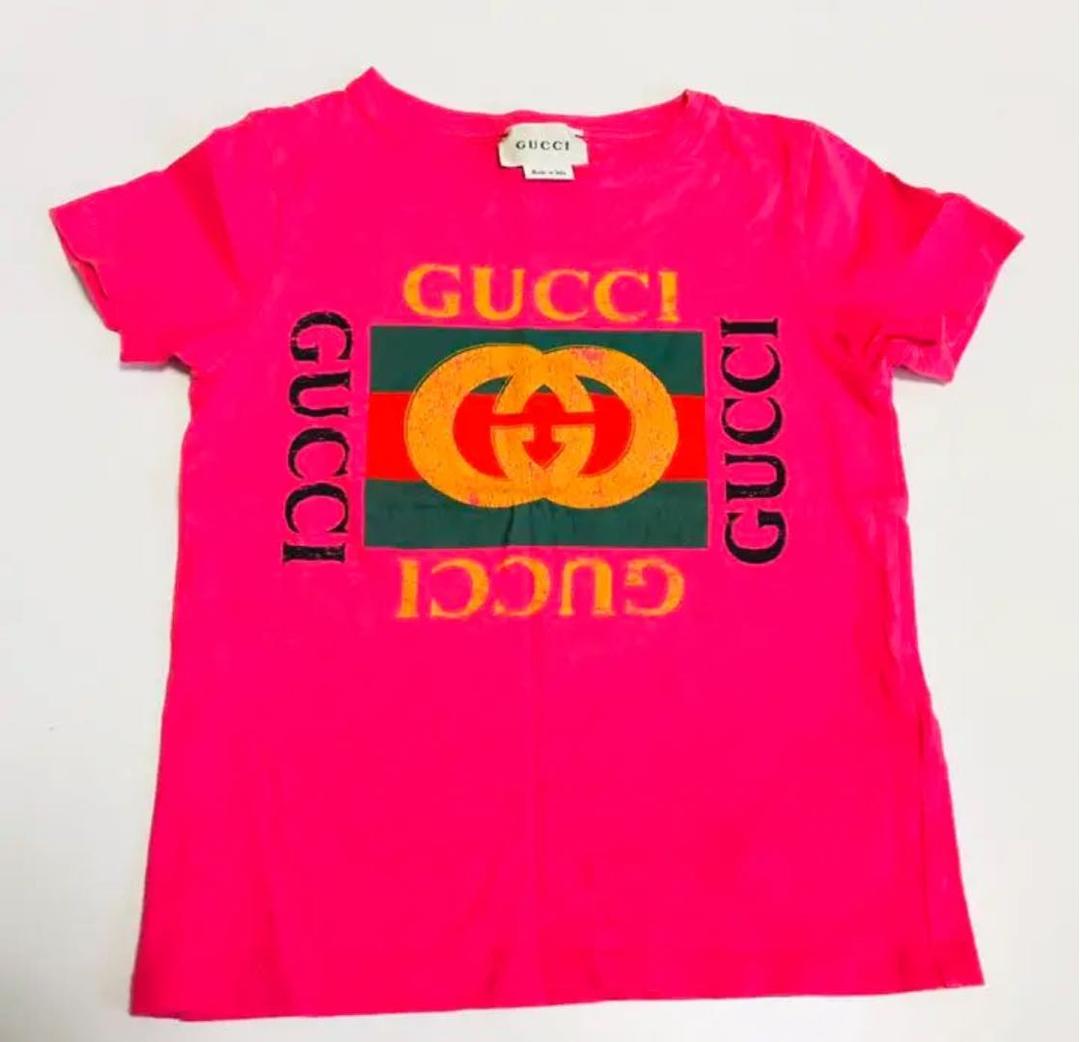 GUCCI キッズ　大人気　ロゴ　ピンク　サイズ4 100〜110