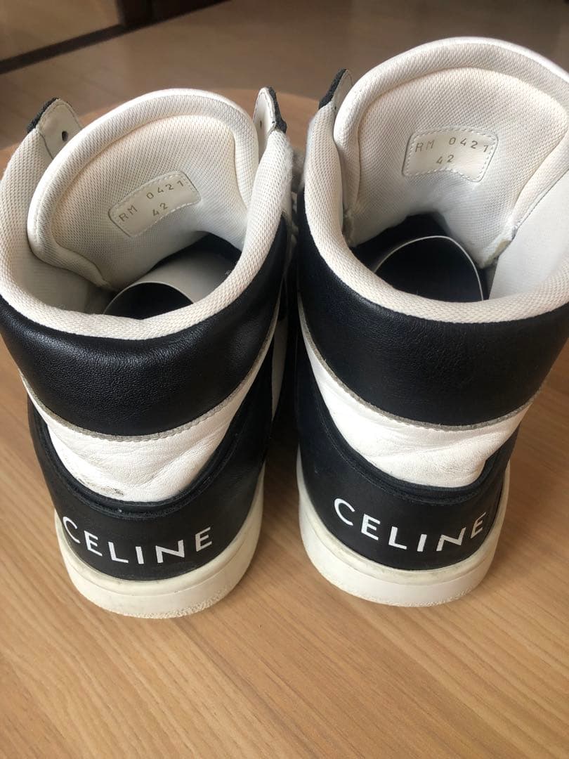 CELINE ハイカットスニーカー ４２ホワイト/ブラック