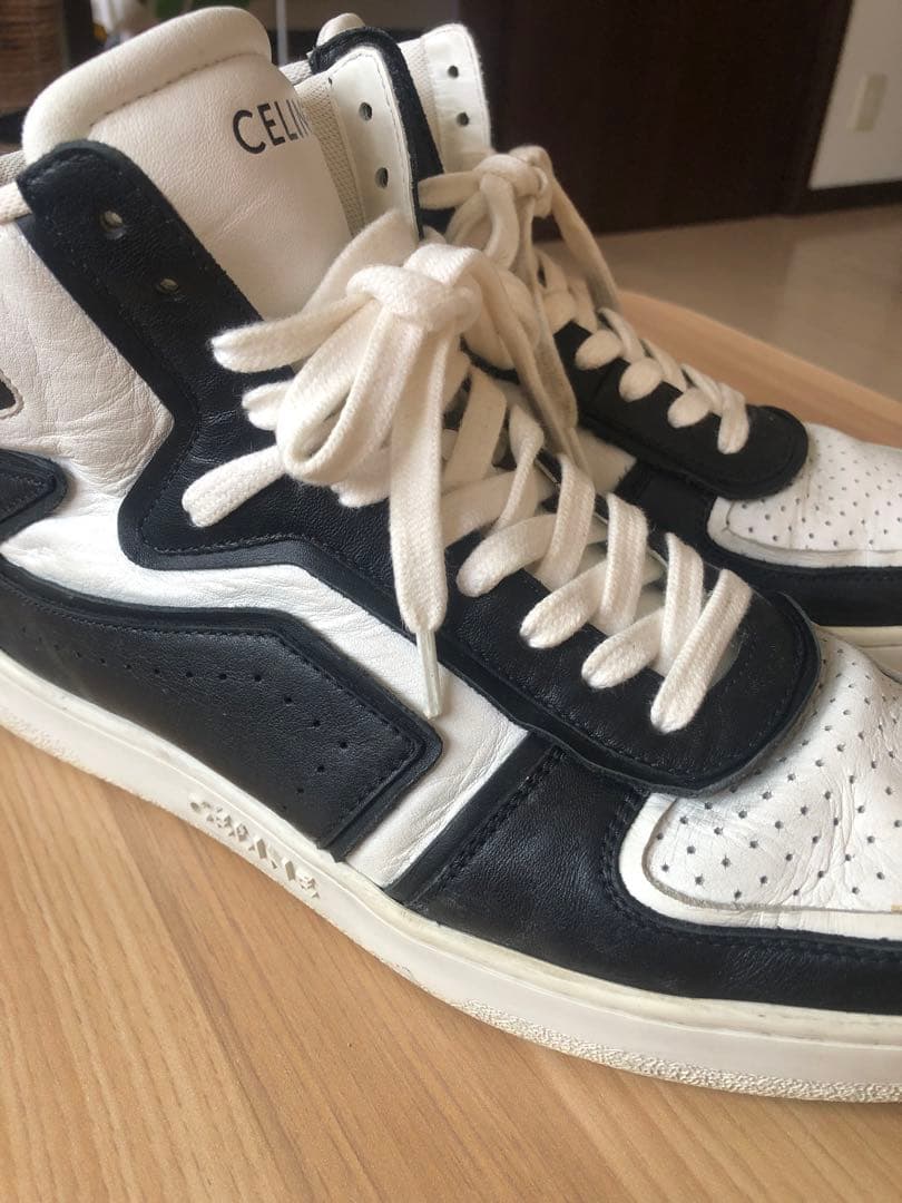 CELINE ハイカットスニーカー ４２ホワイト/ブラック