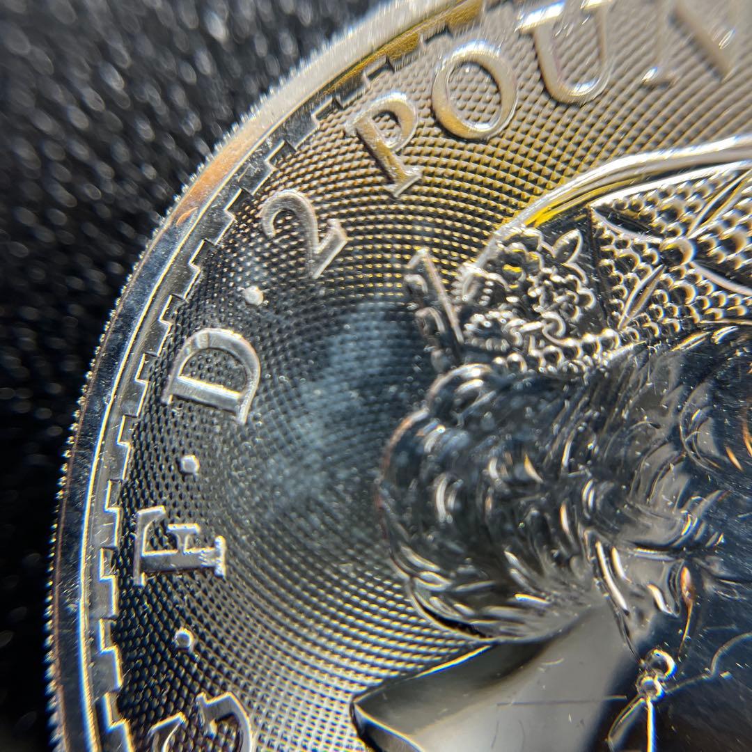 【純銀】2018年エリザベス2世ブリタニア　2ポンド銀貨　英国