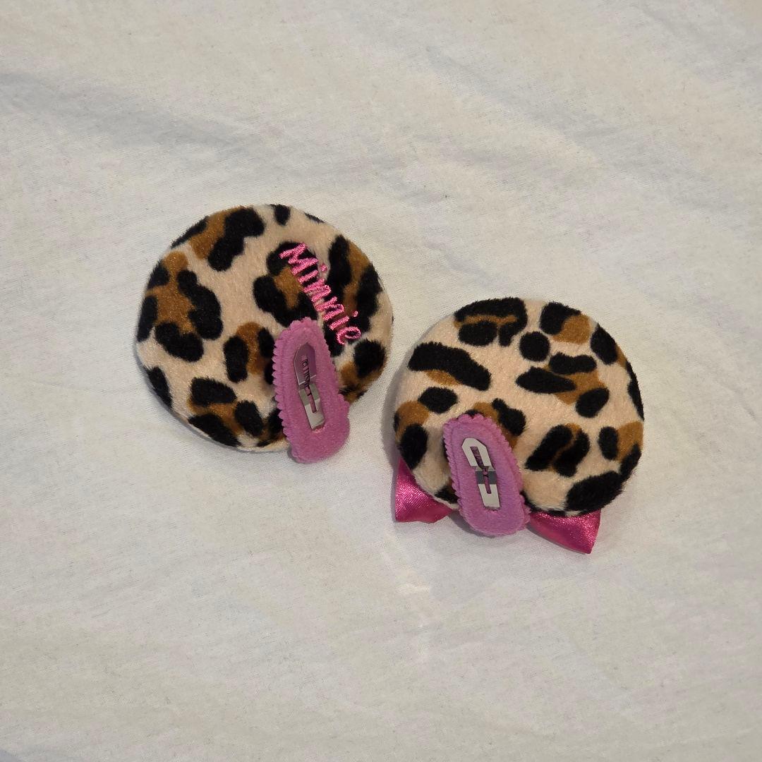 m*様 ディズニー　ミニーちゃん　パッチン　髪留め　ヒョウ柄