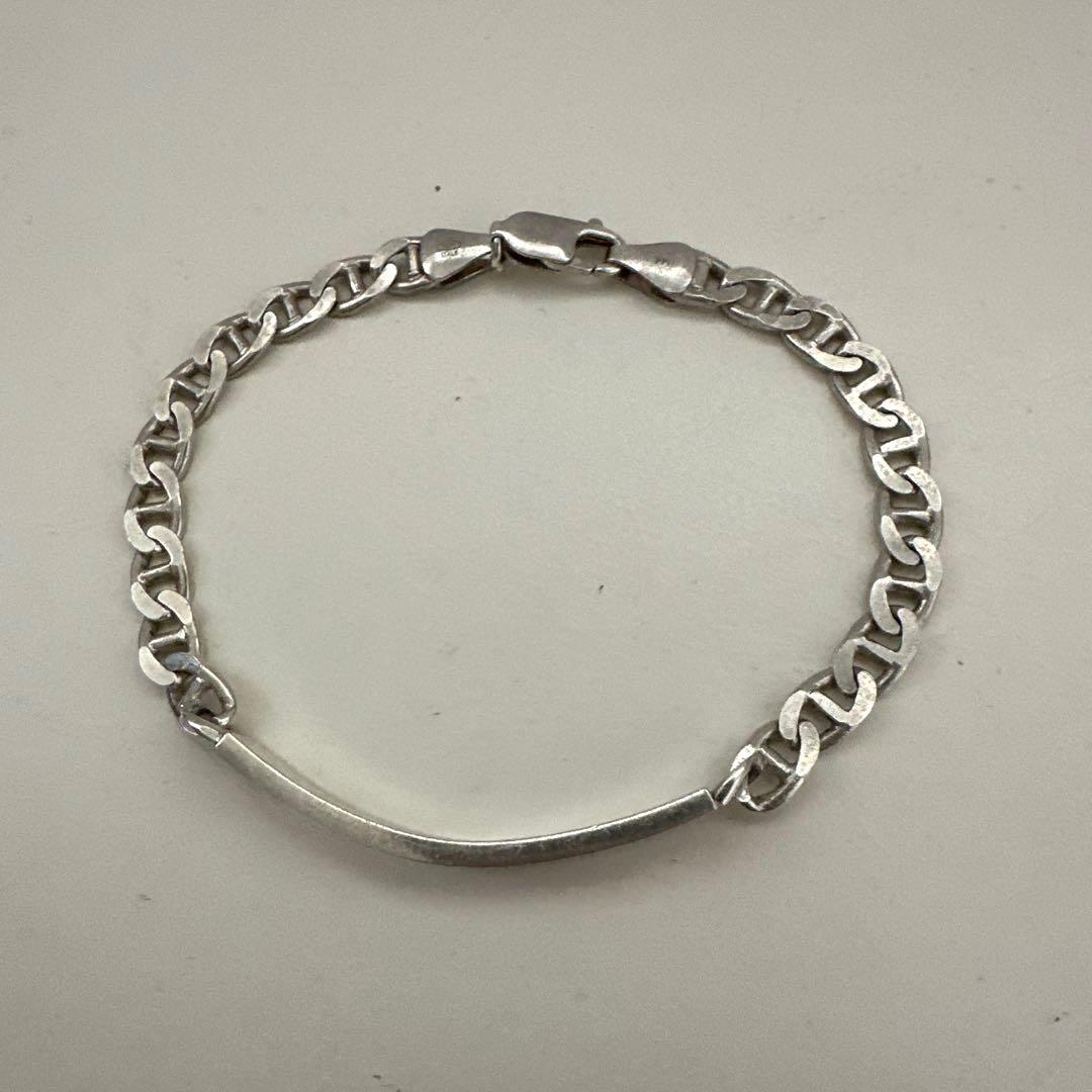 ヴィンテージ　イタリア製シルバー925 IDブレスレット/ ITALY 925