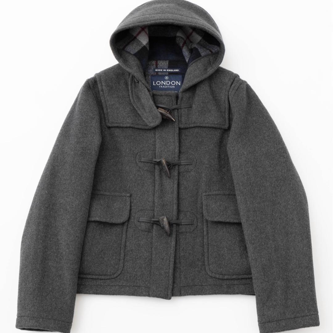 【チャコール】ダッフルコート【グレー】