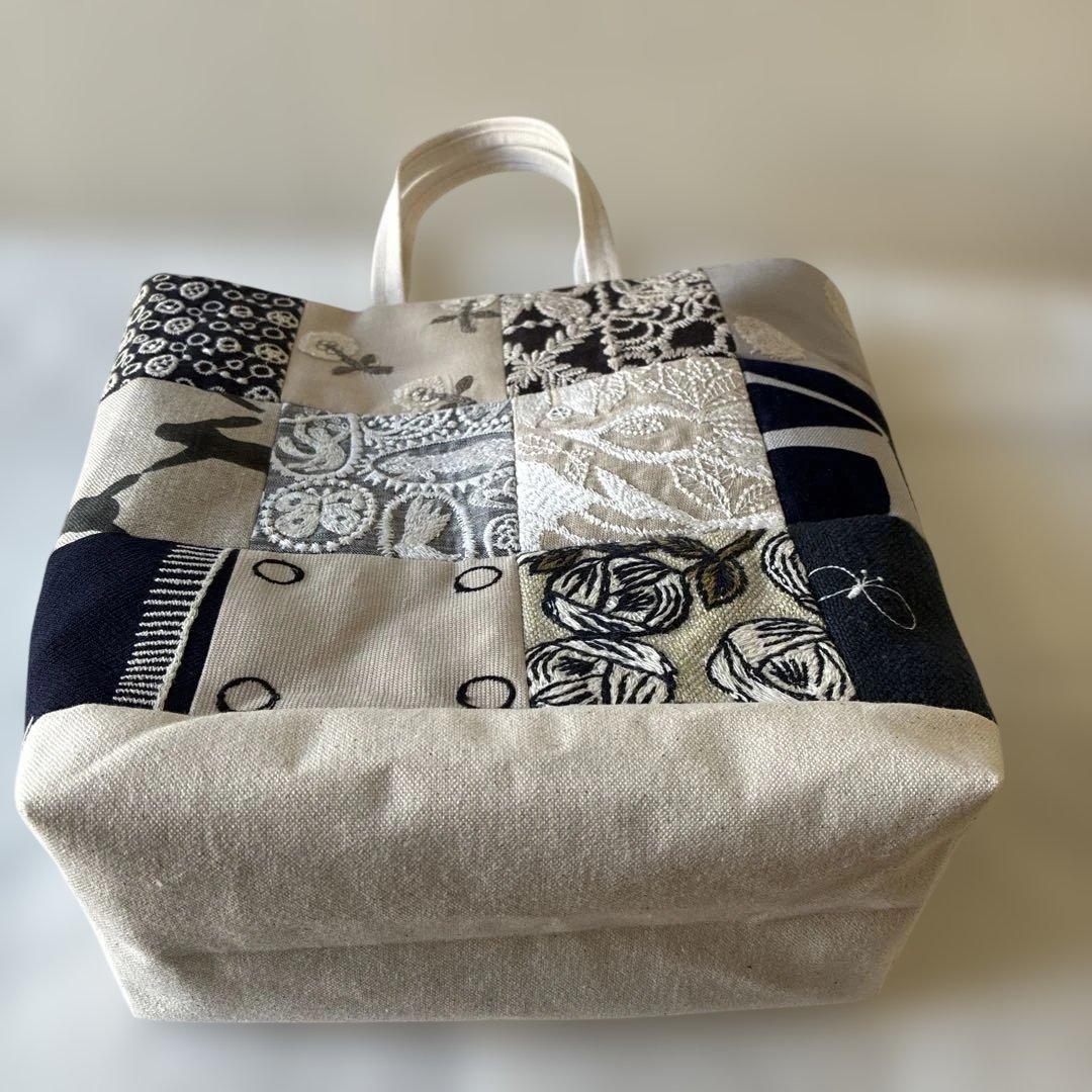 ミナペルホネン 生地使用　パッチワークトートバッグ　お散歩バッグ