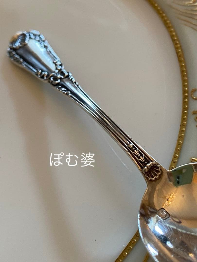 【ピュイフォルカ】純銀スプーン／アイスクリーム３本＋コーヒー２本「ポンパドール」