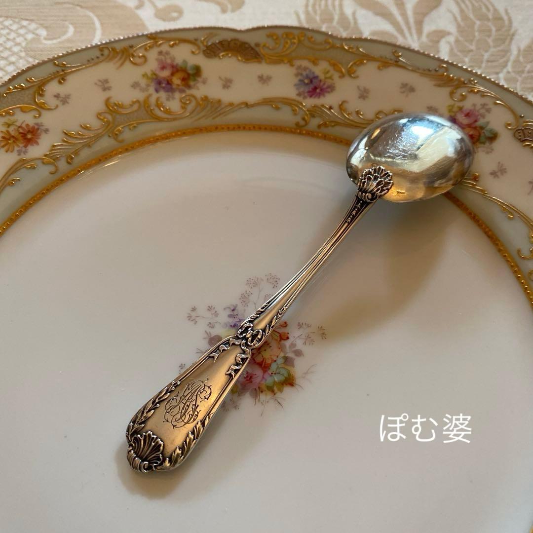 【ピュイフォルカ】純銀スプーン／アイスクリーム３本＋コーヒー２本「ポンパドール」