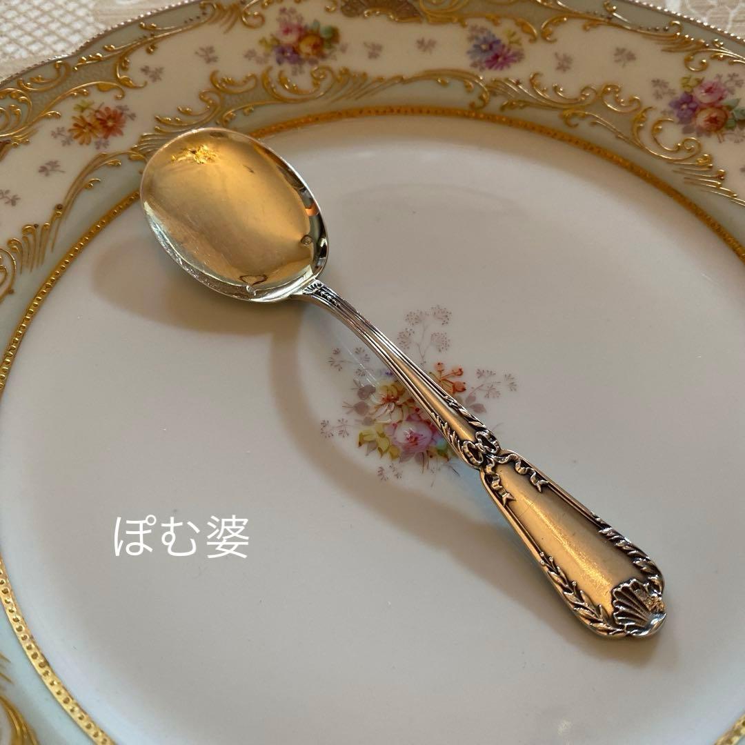 【ピュイフォルカ】純銀スプーン／アイスクリーム３本＋コーヒー２本「ポンパドール」