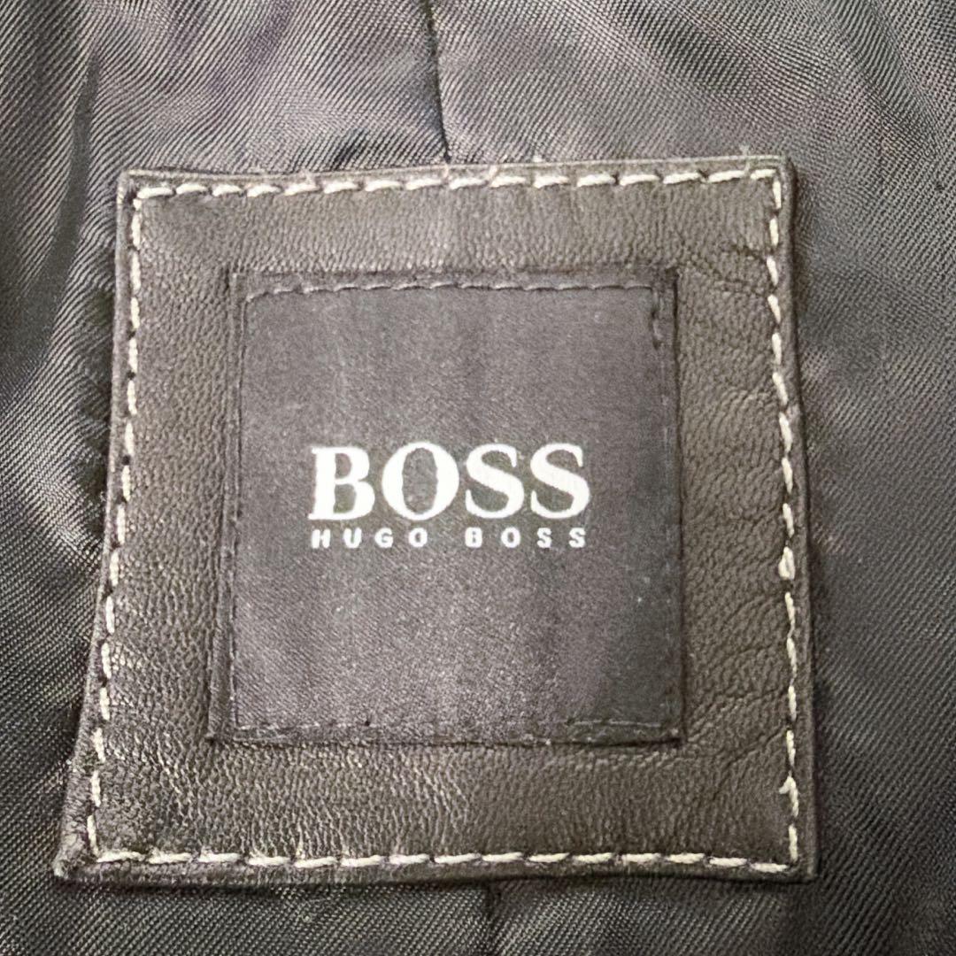 HUGO BOSS レザージャケット 羊革 ラムレザー ブラック 52 XL