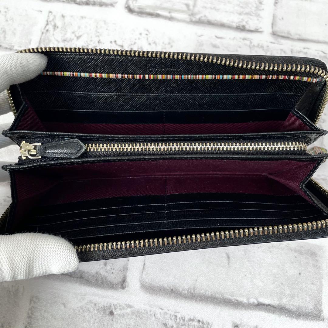 極美品✨ポールスミス　長財布　ジップストローグレイン2　ラウンドファスナー　黒