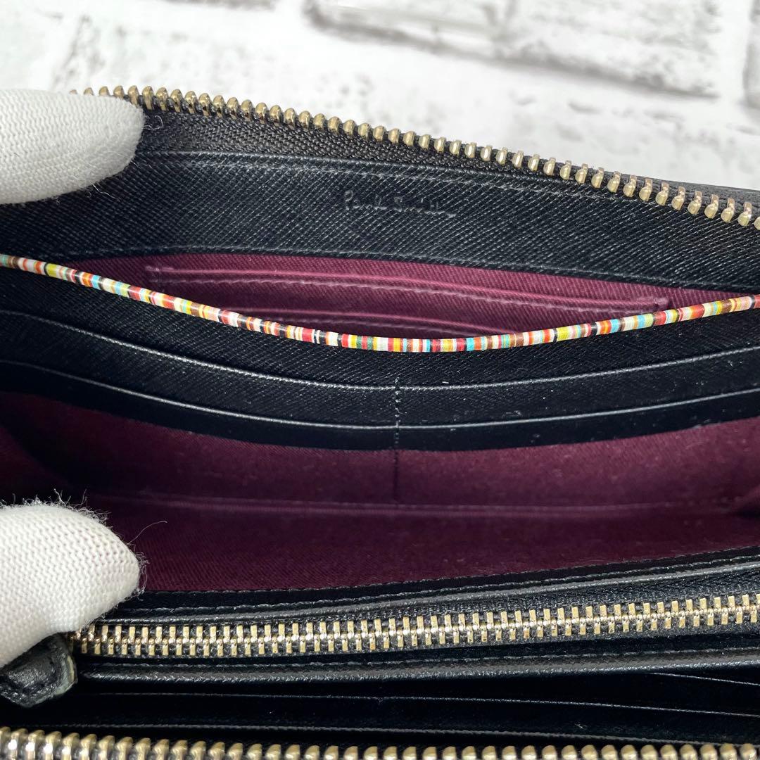 極美品✨ポールスミス　長財布　ジップストローグレイン2　ラウンドファスナー　黒