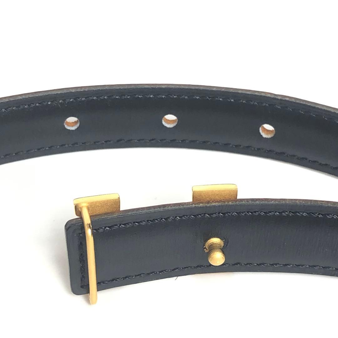 HERMES エルメス コンスタンス Hベルト ブラック×ゴールド 黒 茶