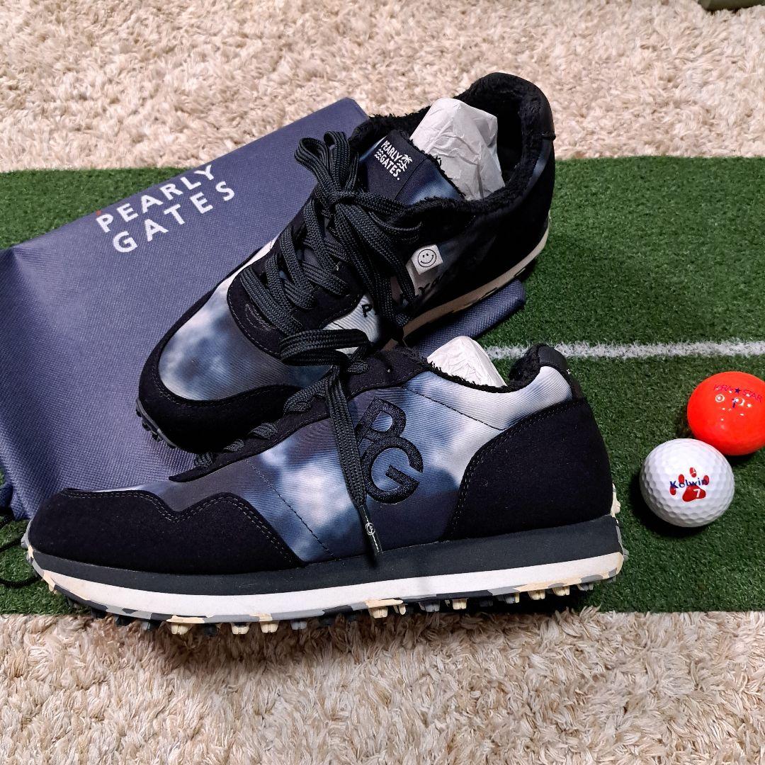 【PEARLY GATES】 ゴルフシューズ ネイビー23.5cm 中敷き未使用