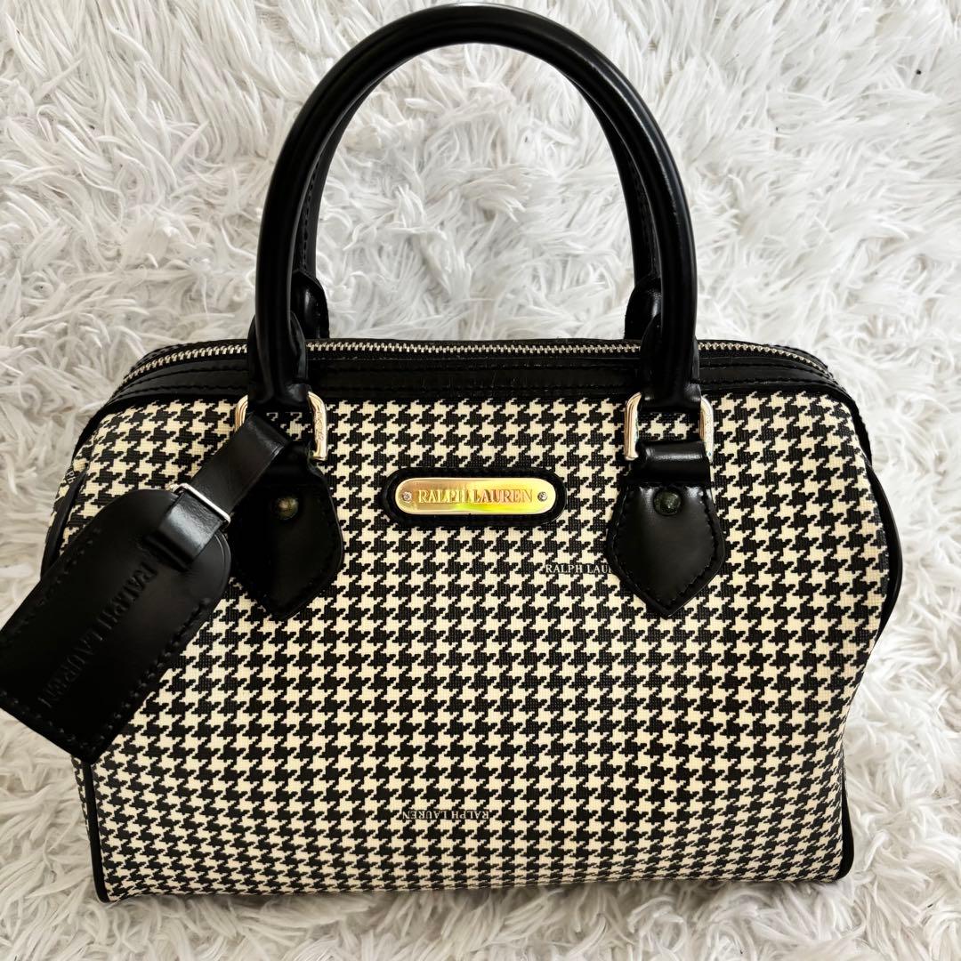 RALPH LAUREN ラルフローレン ミニボストンバッグ PVC 千鳥格子柄