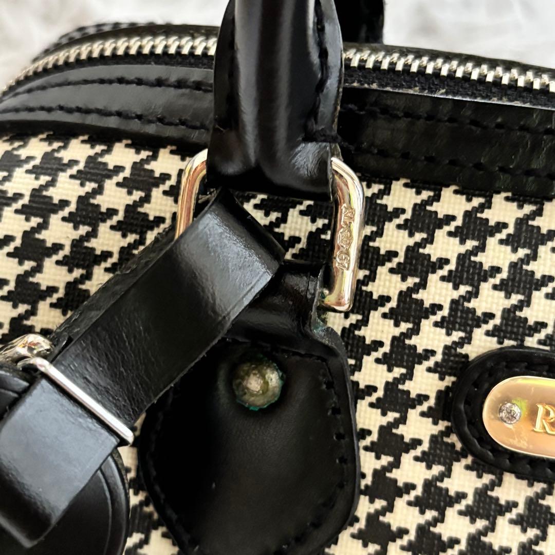 RALPH LAUREN ラルフローレン ミニボストンバッグ PVC 千鳥格子柄