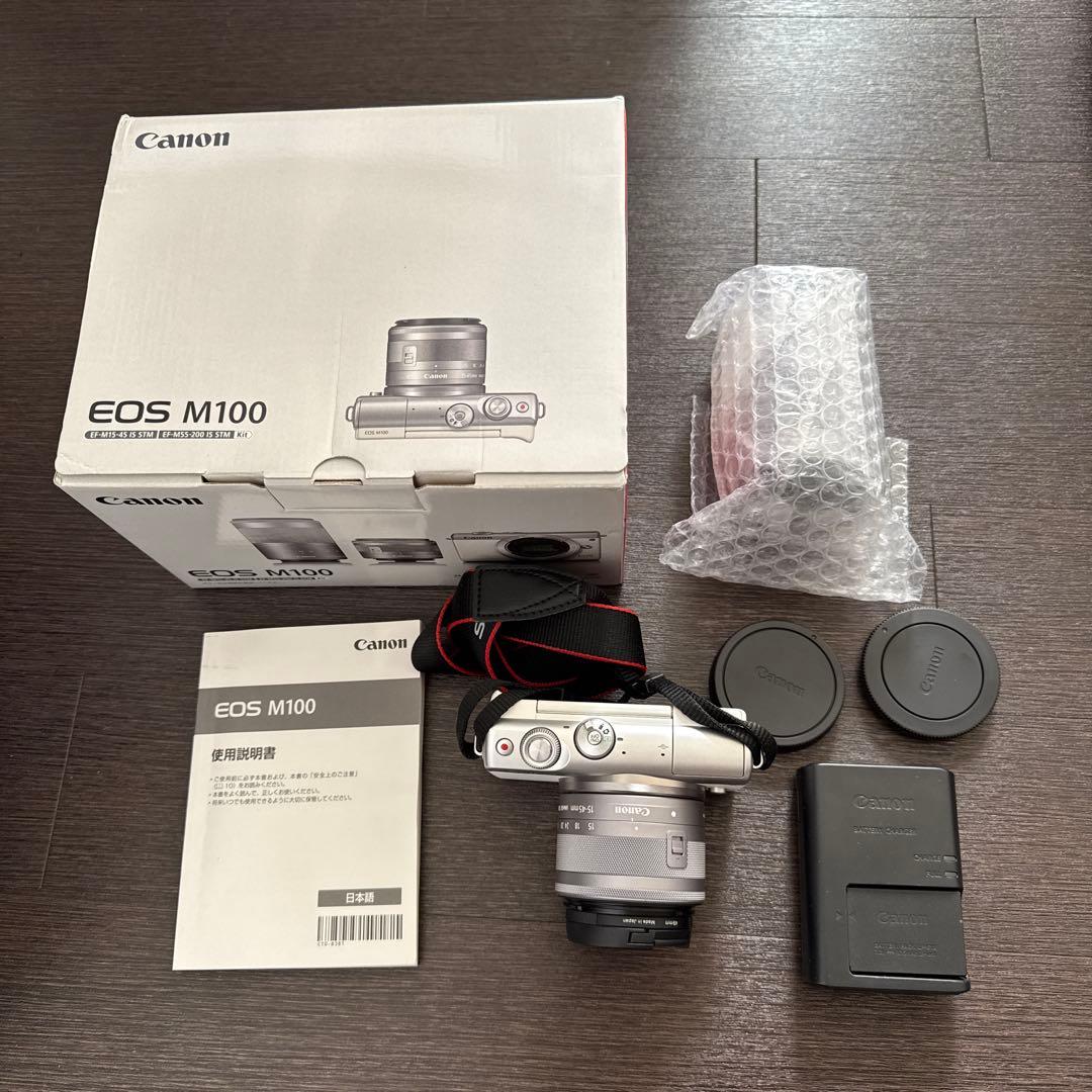 canon eos m100 ミラーレス一眼　デジカメ　ホワイト