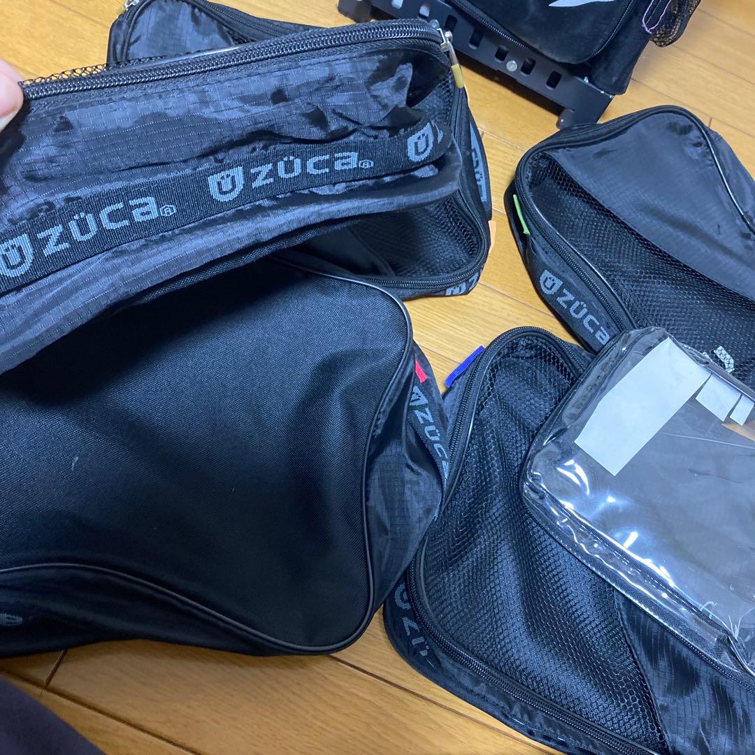 ハイエ　　ZÜCA キャリーカート 黒・白 牛柄　ビジネスバックセット