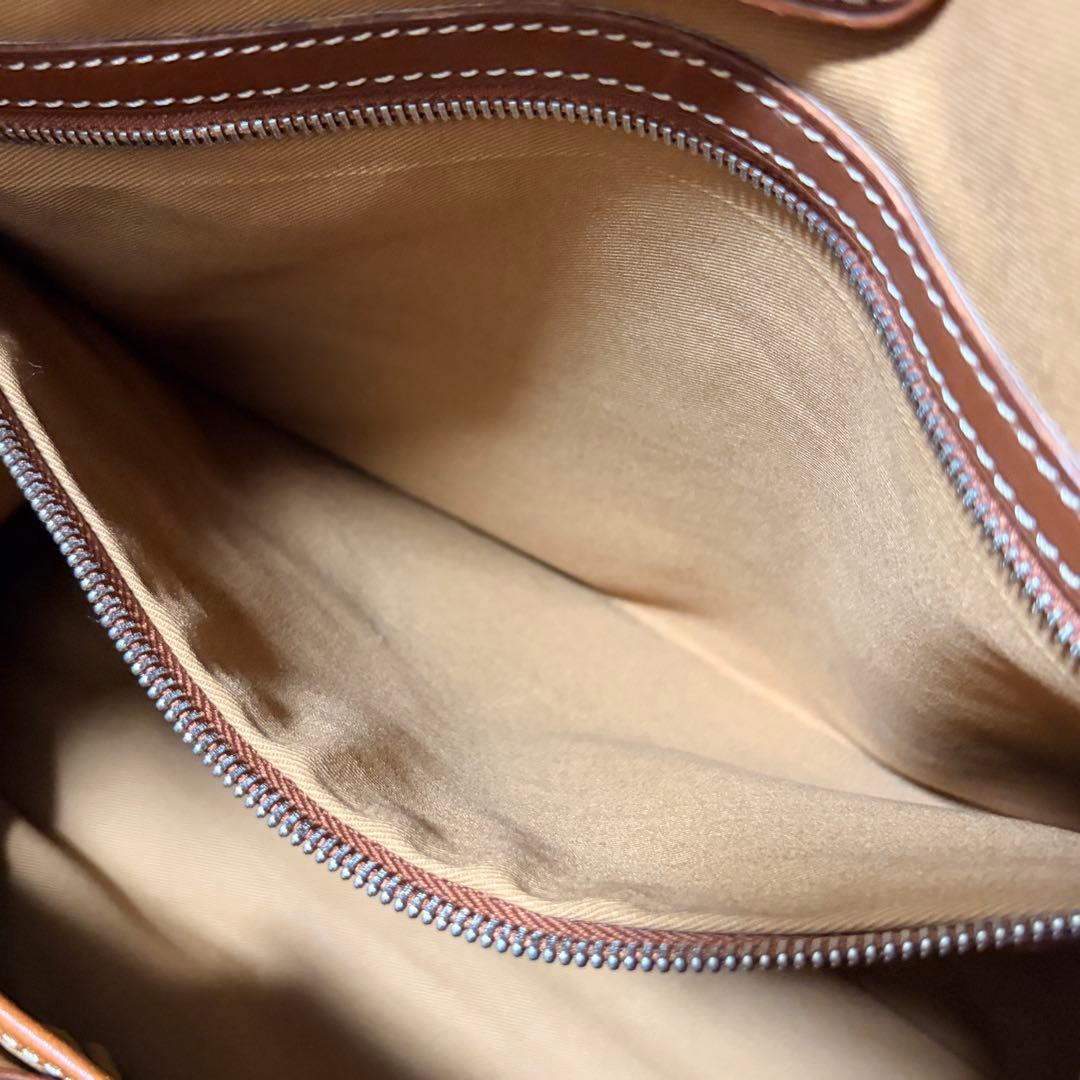 ラルフローレン キャンバス×レザー タッセル トートバッグ ブラック