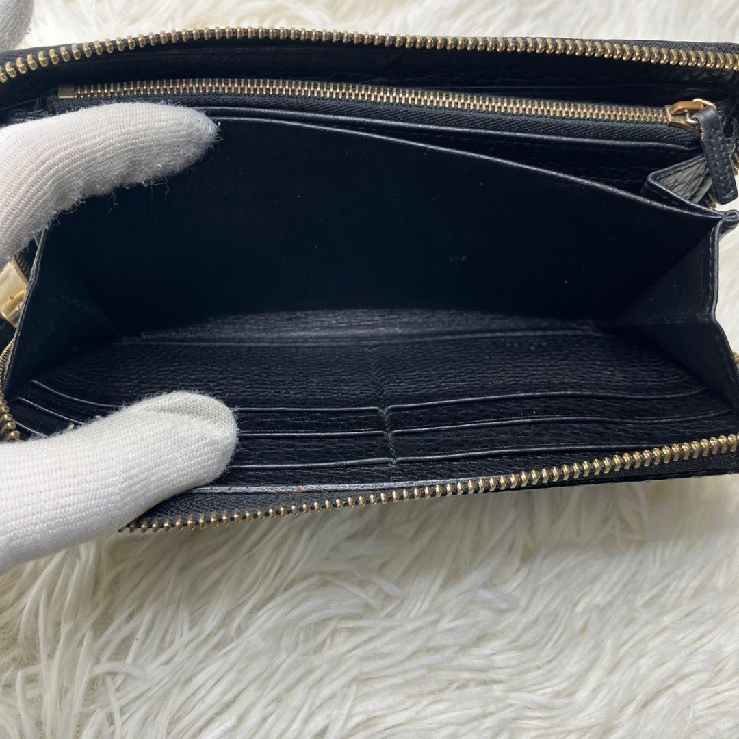 美品✨グッチ 長財布 ラウンドファスナー パイソン 蛇革 ソーホー 黒 レザー