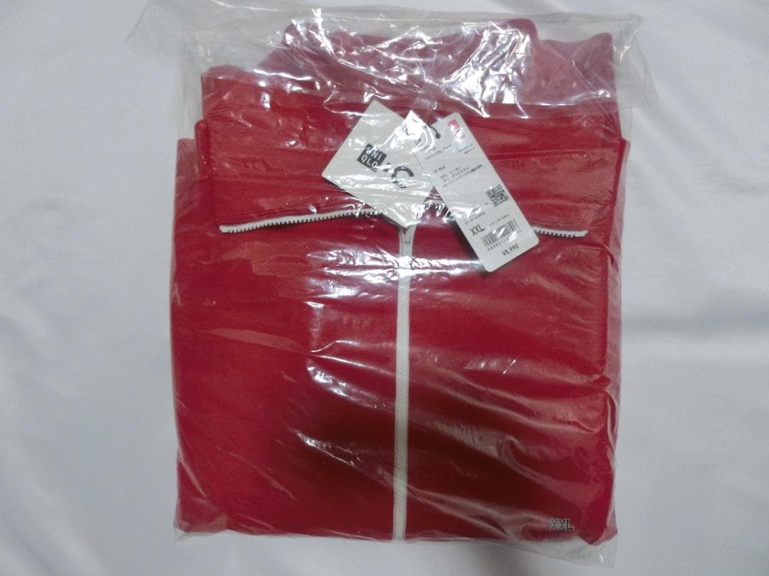 ユニクロC ミラノリブフルジップカーディガン XXL レッド UNIQLC C