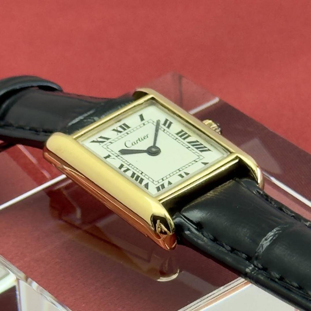 外装新品仕様 カルティエ プレマストタンクSM 手巻時計 A318