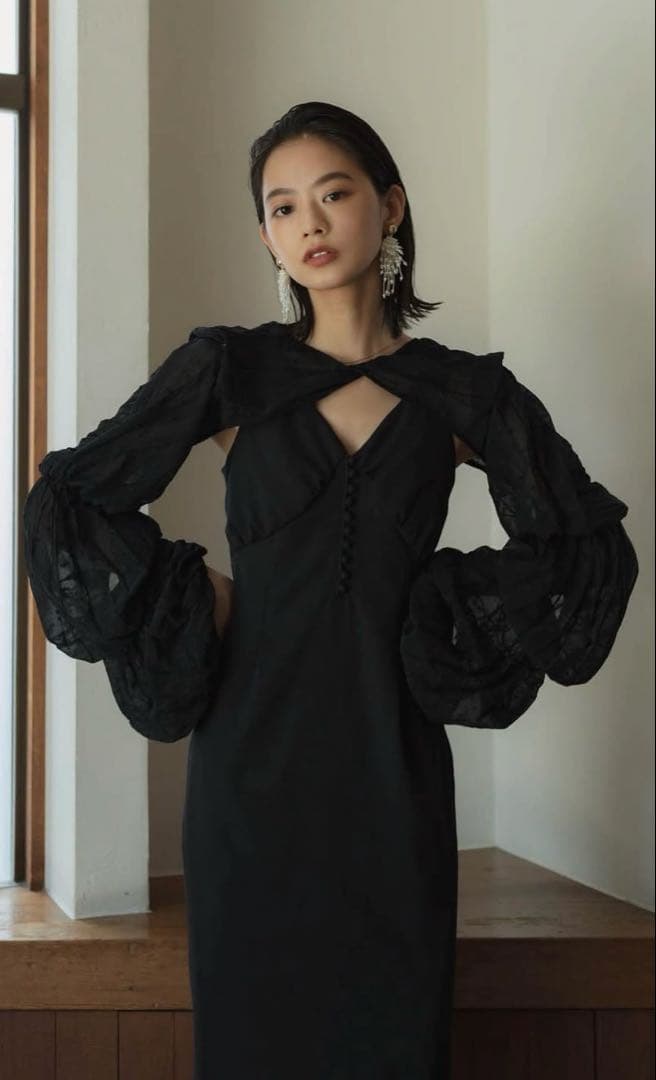 【定価:22,000円】knuthmarf ドレス　黒　結婚式　S