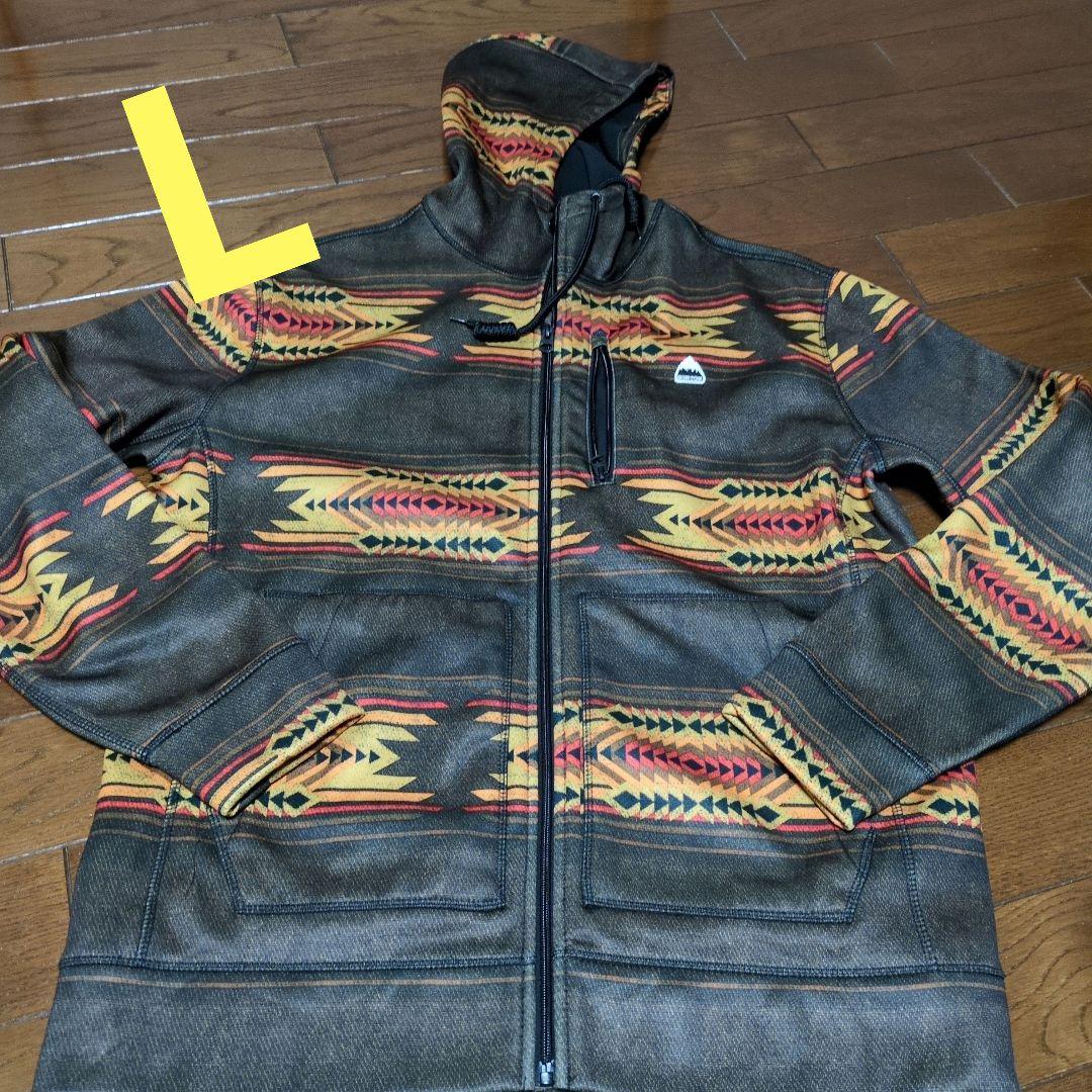 【激レア】バートン　撥水パーカー ボンディング　ロゴ　L　総柄　幾何学模様