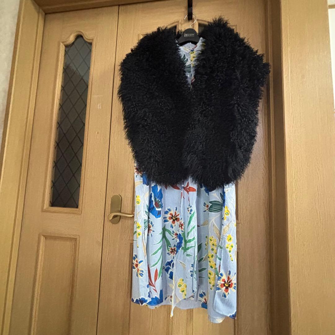 ❤️美品　チベットラムリアルファーショール ❤️