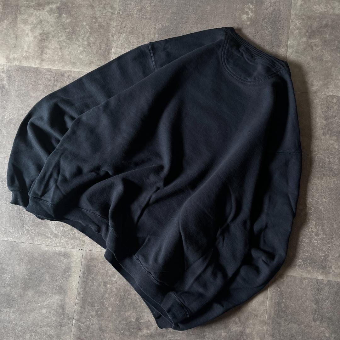 00s Champion 無地スウェット 刺繍ロゴ 黒 XL A442 目なし