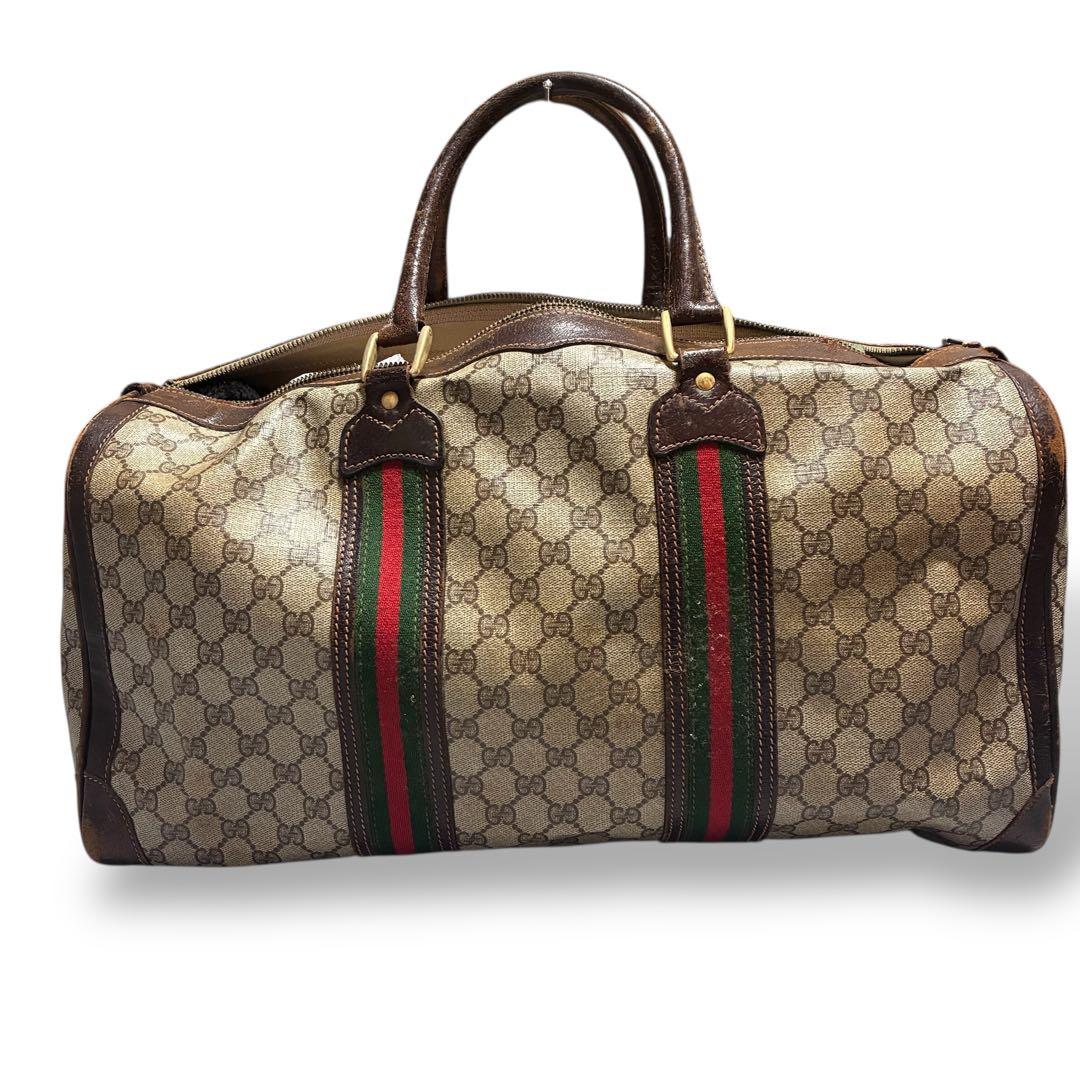 状態込み特別価格　グッチ　ボストンバッグ　gg柄　PVC シェリーライン