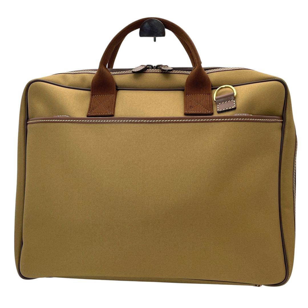 美品 ハンティングワールド キャンバス レザービジネスバッグカーキ 2WAY