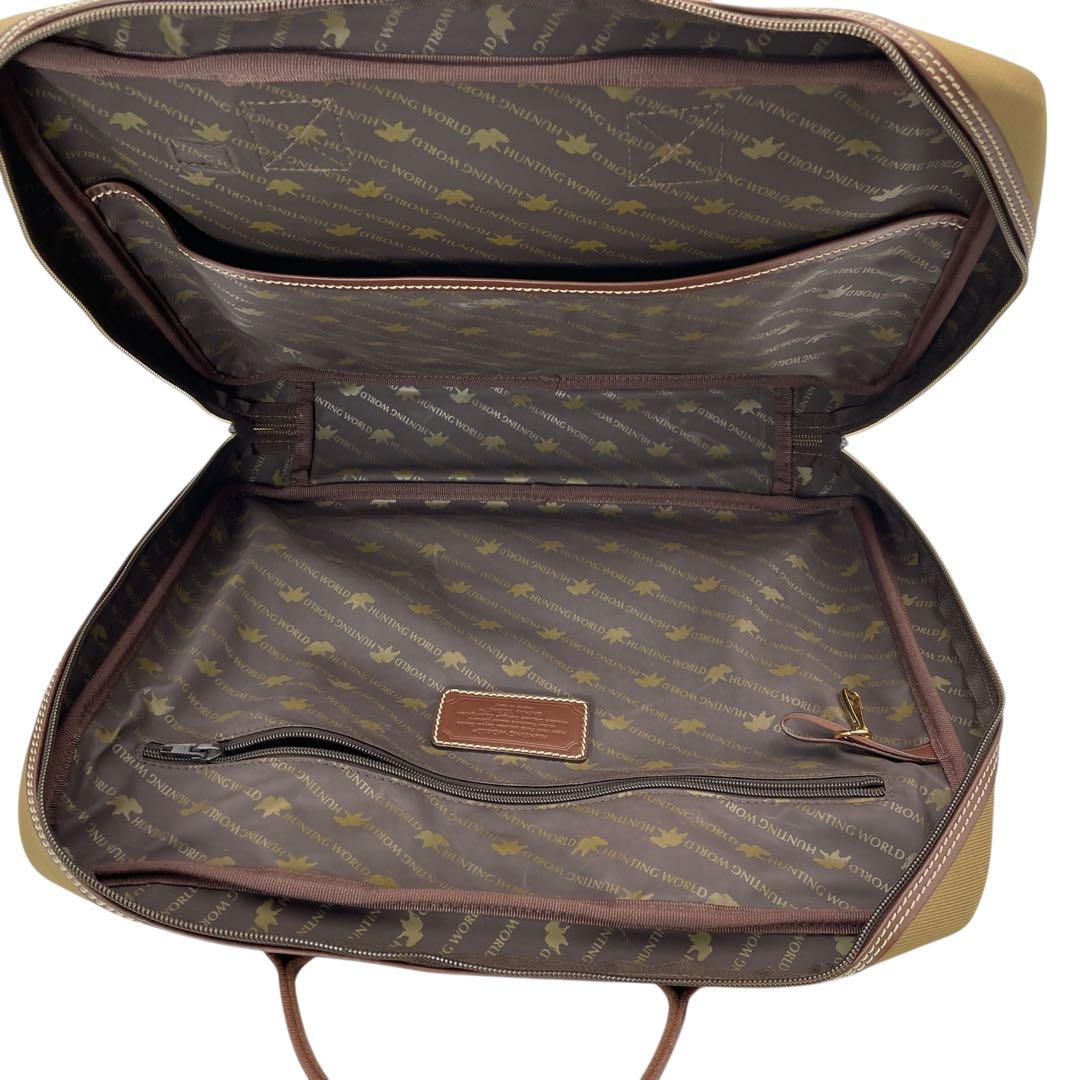 美品 ハンティングワールド キャンバス レザービジネスバッグカーキ 2WAY