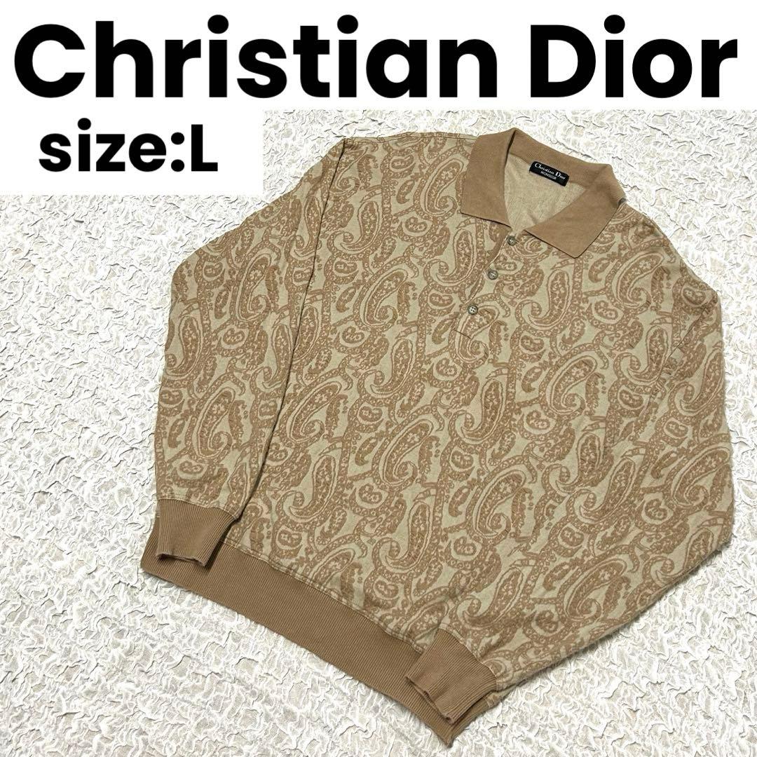 【希少】 Christian Dior コットンニット ペイズリー ポロシャツ