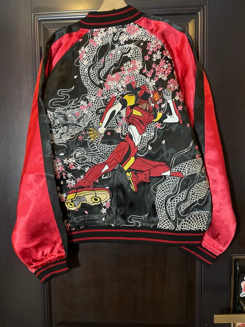 エヴァンゲリオン×錦 にしき コラボスカジャン 513351 桜龍2号機 和柄