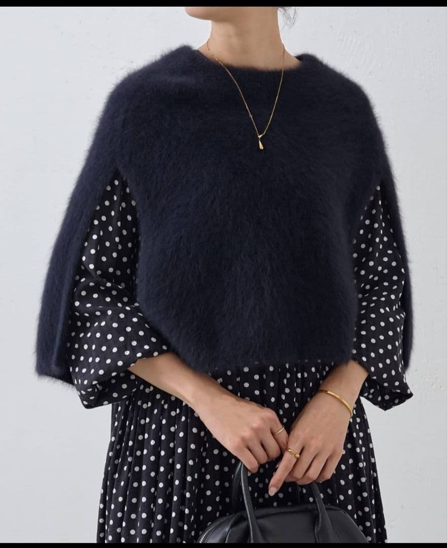 ちょこ☆BEARDSLEY ビアズリードットギャザーボリューム袖ワンピース